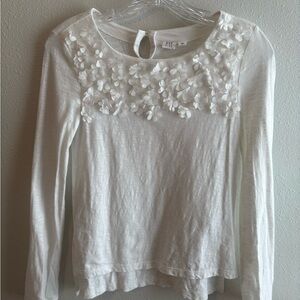 Gap kids size XL White Floral Embellished Top spring